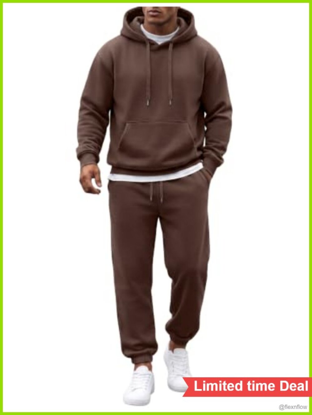 Men's 2 Piece Tracksuit Set Fleece Hoodie Sweatpants Outfit Activewear
